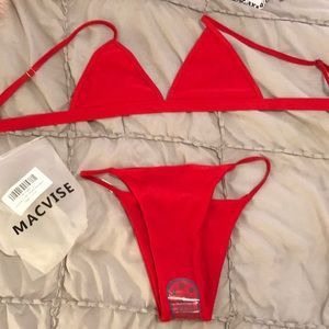 Never worn minimalist red bikini